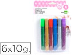 LIDERPAPEL Cola brilhante 6 cores metálicas