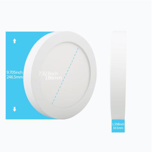 LUZ DE TETO CIRCULAR LED E6 SLIM / 20W LUZ NATURAL 4000K (D246,5 * H34,5mm) ESTRUTURA DE SUPERFÍCIE BRANCA