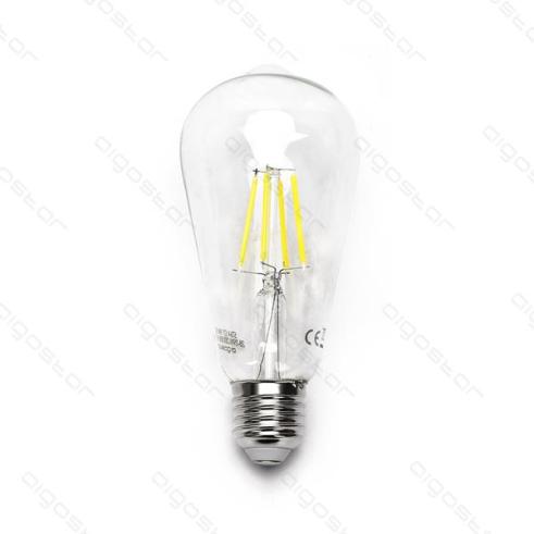 Lâmpada de filamento LED E27 ST64 4W luz fria 6500K
