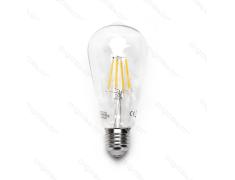 Lâmpada de filamento LED E27 ST64 8W luz quente 2700K