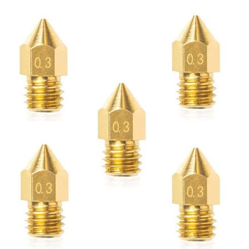 Pacote de 5 unidades Extrusora de cabeça de latão 0,3 mm