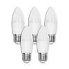 Pacote de 5 lâmpadas LED A5 C37 / 7W E27 Luz Quente 3000K
