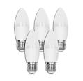 Pacote de 5 lâmpadas LED A5 C37 / 7W E27 Luz Quente 3000K