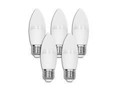 Pacote de 5 lâmpadas LED A5 C37 / 9W E27 Luz Quente 3000K