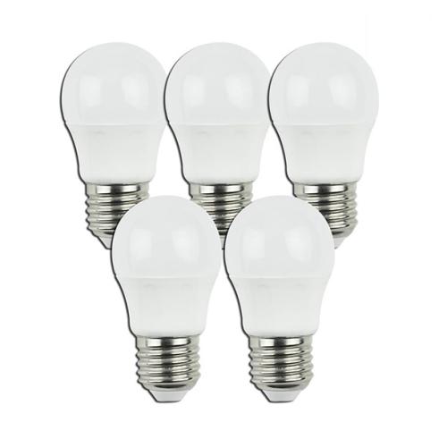 Pacote de 5 lâmpadas LED A5 G45 / 4W E27 Luz Quente 3000K