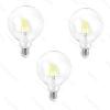 Pacote 3 Lâmpadas de filamento LED E27 G125 4W luz fria 6500K