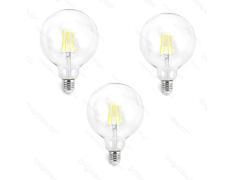 Pacote 3 Lâmpadas de filamento LED E27 G125 4W luz fria 6500K