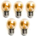 Pacote 5 Lâmpadas de filamento LED E27 G45 4W luz quente 2200K