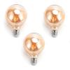 Pacote 3 Lâmpadas de filamento LED E27 G95 4W luz quente 2200K