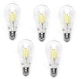 Pacote 5 Lâmpadas de filamento LED E27 ST64 4W luz fria 6500K