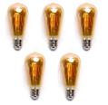 Pacote 5 Bulbo de filamento LED E27 ST64 6W luz quente 2200K
