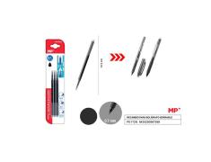 Refil para Caneta MP Preto Apagável (3 unidades)