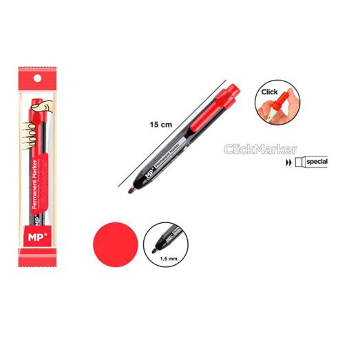 Marcador Permanente Retrátil Vermelho
