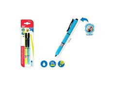 Marcador Fluorescente Retrátil Amarelo e Azul