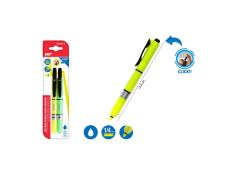 Marcador Fluorescente Retrátil Amarelo e Verde