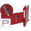 Capa de Papel Folio Forrada com 2 Argolas de 25mm com Ilhó e Suporte para Cartão de Compressor de Plástico Vermelho