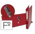 Capa de Papel Folio Forrada com 2 Argolas de 25mm com Ilhó e Suporte para Cartão de Compressor de Plástico Vermelho
