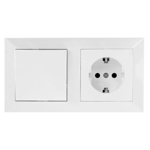 Tomada de Alimentação Schuko + Interruptor de 2 Vias