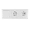 Conjunto de 2 Tomadas Tipo Schuko + Interruptor de 2 Vias