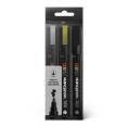 MTN Pack Marcador Acrílico Metálico 3u 2mm (Plata, Oro, Negro)