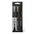 MTN Pack Marcador Acrílico Metálico 3u 6mm (Plata, Oro, Negro)