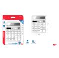 Calculadora de mesa solar e baterias Branco MP