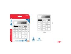 Calculadora de mesa solar e baterias Branco MP