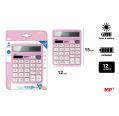 Calculadora de mesa solar e baterias Rosa MP