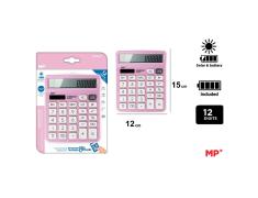 Calculadora de mesa solar e baterias Rosa MP