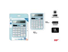 Calculadora de mesa solar e baterias Azul claro MP