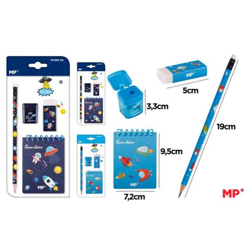 Conjunto de escrita com decoração de exploração espacial MP