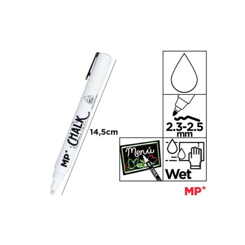 Marcador de Giz Líquido Branco limpeza úmida