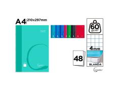 Caderno Grampeado Cervantes A4 Grade 4x4mm Capa Mole 48 Folhas 60g
