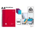 Caderno Cervantes Espiral A4 Grade 5x5mm Capa Extra Dura 120 Folhas 90g