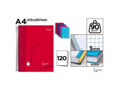Caderno Cervantes Espiral A4 Grade 5x5mm Capa Extra Dura 120 Folhas 90g