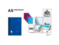 Caderno Espiral Cervantes A5 Grade 5x5mm Capa Dura 120 Folhas 90g