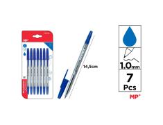Pack de Canetas Azuis Ponta 1mm 7u MP