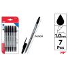 Pack de Canetas Preta Ponta 1mm 7u MP