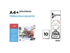Bloco de Desenho para Pinturas em Aquarela e Têmpera 10 Folhas 350g/m² A4+