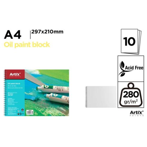 Bloco de Óleo 10 Folhas 280g/m² A4