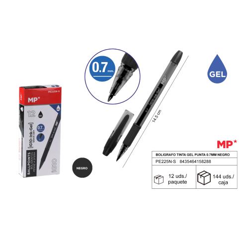 Caneta de tinta gel preta 0,7mm MP