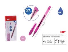 Caneta de tinta gel rosa 0,7 mm MP