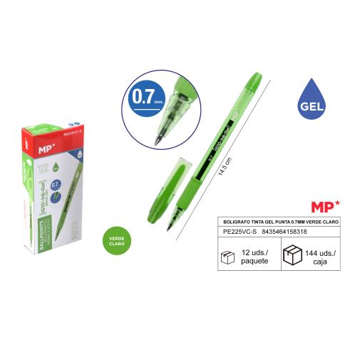 Caneta de tinta de gel verde claro 0,7mm MP
