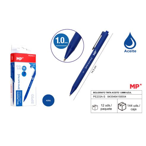 PEN INK OIL 1.0mm BLUE MP