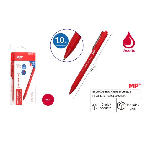 Caneta de tinta de óleo vermelha 1.0mm MP