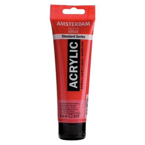 Amsterdam Pintura Acrílica Rojo Transparente Medio 120 ml