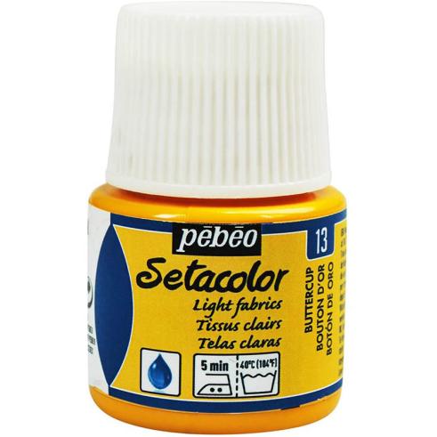 Pintura Pébéo Setacolor Tejidos Claros Botón de Oro 45 ml