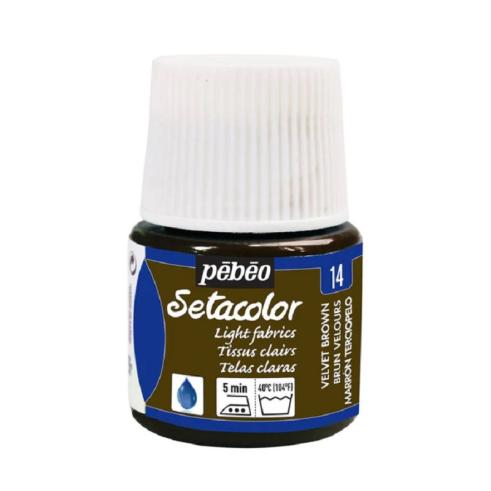 Pintura Pébéo Setacolor Tejidos Claros Marrón Terciopelo 45 ml