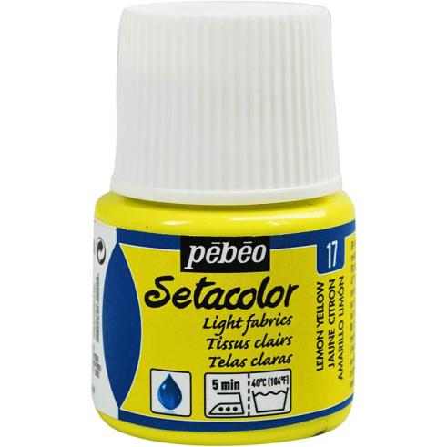 Pintura Pébéo Setacolor Tejidos Claros Amarillo Limón 45 ml