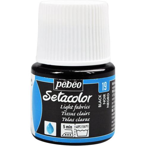 Pintura Pébéo Setacolor Tejidos Claros Claros Negro 45 ml